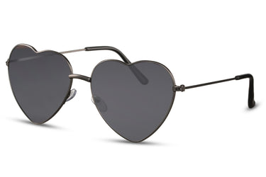 Heart-shaped sunglasses with pink lenses